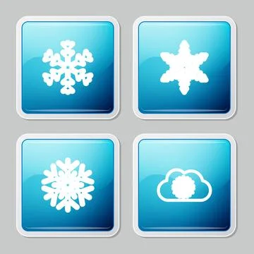 Set line Snowflake, , and Cloud with snow icon. Vector 스톡 일러스트