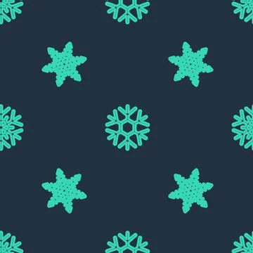 Set line Snowflake, and on seamless pattern. Vector Stock Illustration