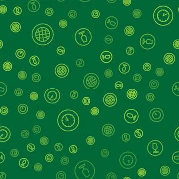 Set line Social network, Clock and Fragile broken glass on seamless pattern Stock Illustration