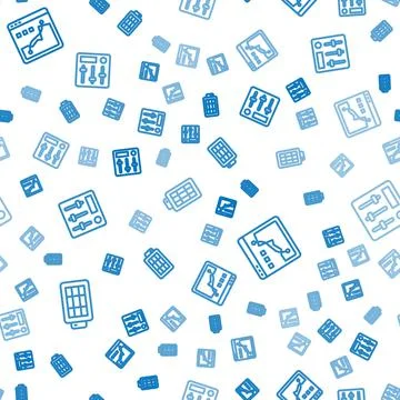 Set line Softbox light, Histogram graph photography and Sound mixer controller Stock Illustration