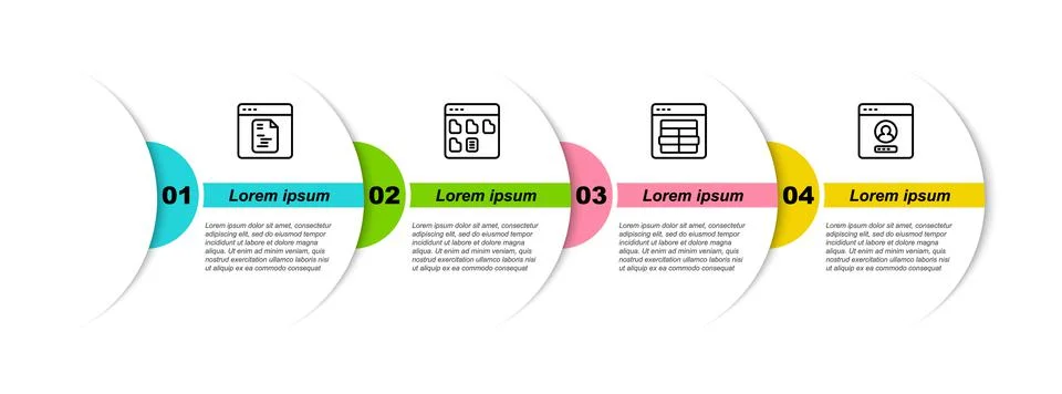 Set line Software, Browser files, MySQL code and Create account screen. Busin Stockillustratie