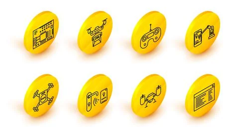 Set line Software, Digital door lock wireless technology for unlock, Industrial Stock Illustration