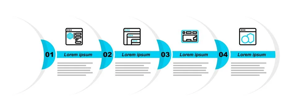 Set line Software, Keyboard,  and Browser setting icon. Vector 스톡 일러스트