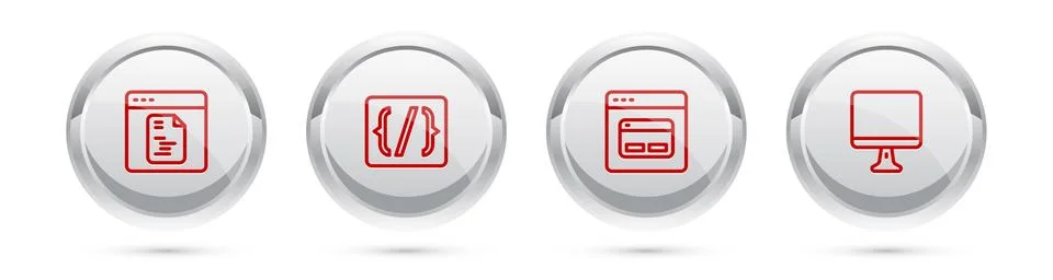 Set line Software, Programming language syntax, Search engine and Computer 스톡 일러스트