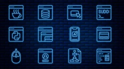 Set line Software, Search engine, Browser files, Python programming language Illustration