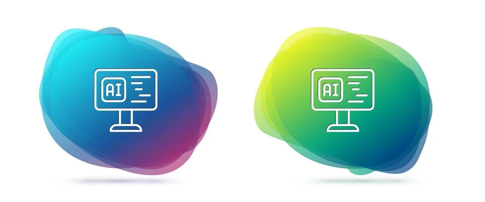 Set line Software, web developer programming code icon isolated on white Stock Illustration