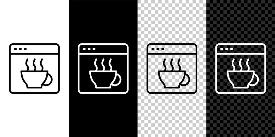 Set line Software, web developer programming code icon isolated on black an.. Stock Illustration