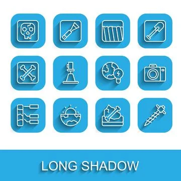 Set line Soil analysis, Earth core structure crust, Archeology, Construction Illustrazione stock
