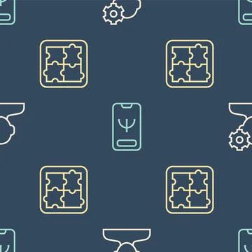 Set line Solution problem in psychology, and Online psychological counseling on Stock Illustration