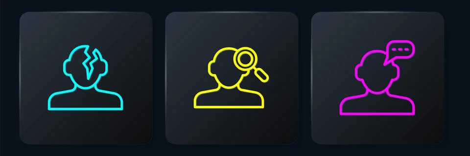 Set line Solution problem in psychology, Online psychological counseling and Illustrazione stock