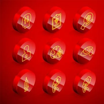 Set line Solution to the problem, Psychology, Psi, Tear cry eye, Addiction drug 스톡 일러스트