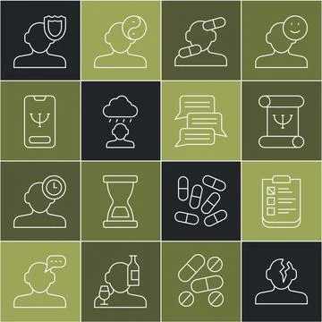 Set line Solution problem in psychology, Psychological test, Psychology boo.. 库存插图