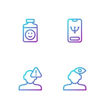 Set line Solution problem in psychology, Finding a, Antidepressants and Onl.. Illustrazione stock