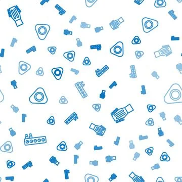 Set line Sound mixer controller, Guitar and pick on seamless pattern. Vector Illustrazione stock