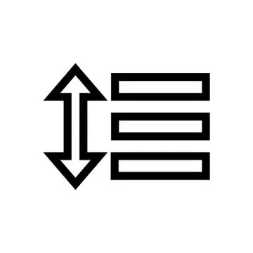 Set Line Spacing Text Document Icon Stock Illustration