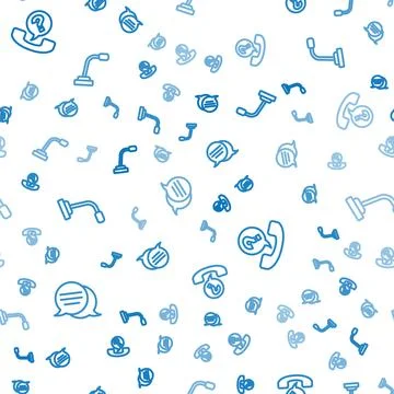 Set line Speech bubble chat, Telephone 24 hours support and Microphone on Illustrazione stock