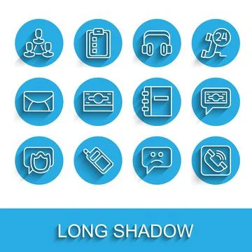 Set line Speech bubble chat, Mobile phone, Employee hierarchy, Sad smile イラスト素材