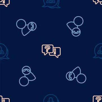 Set line Speech bubble chat, Video conference and Question and Answer on 스톡 일러스트