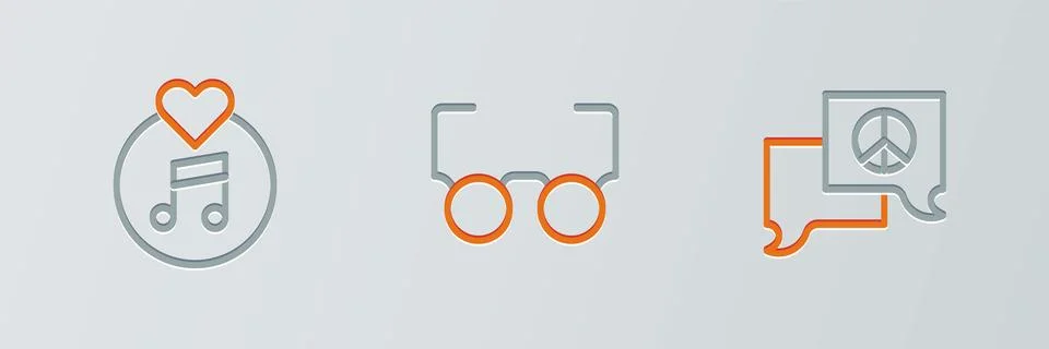 Set line Speech bubble chat, Vinyl disk and Glasses icon. Vector Stock Illustration