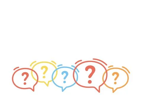 Set line speech bubble icons with question marks. Concept of asking frequent Stock Illustration