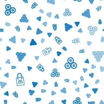 Set line Spray can nozzle cap, Paint spray and on seamless pattern. Vector Stock Illustration