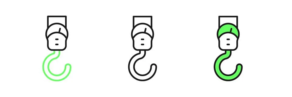 Set line Spring scale icon isolated on white background. Balance for weighi.. Stock Illustration