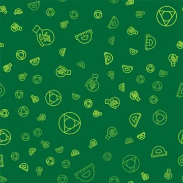 Set line Square root of x glyph, Triangle math and Protractor on seamless Stock Illustration