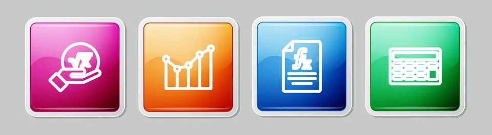 Set line Square root of x glyph, Graph, schedule, chart, diagram, Function Stock Illustration