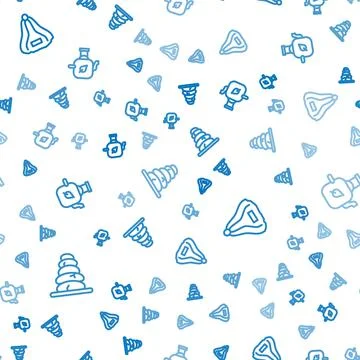 Set line Stack hot stones, Sauna hat and Teapot with leaf on seamless pattern Illustrazione stock