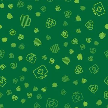 Set line Stack of pancakes, Canadian maple leaf and Heart shaped Canada flag on イラスト素材