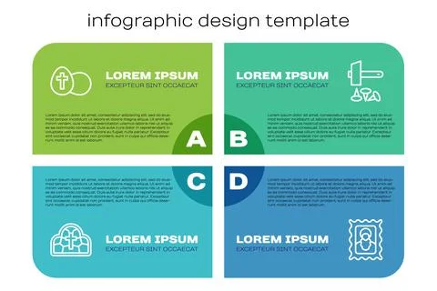 Set line Stained glass, Easter egg, Christian icon and Crucifixion of Jesus.  스톡 일러스트