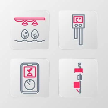 Set line Standalone sensor, Smart farming technology, Temperature humidity and Stock Illustration