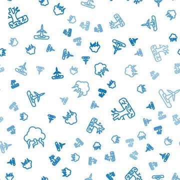 Set line Storm, Withered tree and Wind turbine on seamless pattern. Vector イラスト素材