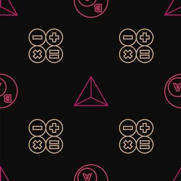 Set line Subsets, math, a is subset of b, Calculator and Geometric figure 스톡 일러스트