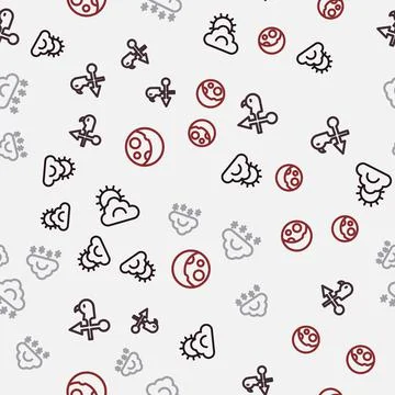 Set line Sun and cloud weather, Rooster vane, Cloud with snow and Moon phases on Stock Illustration