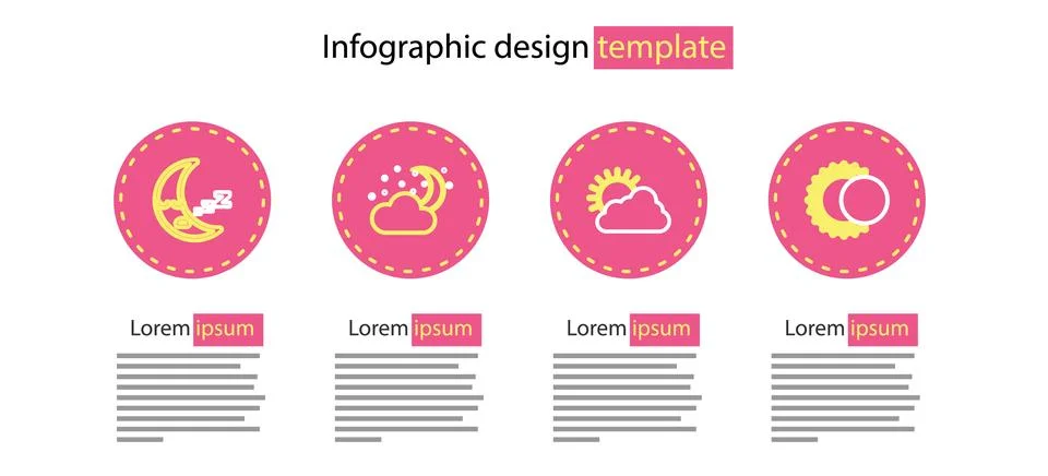 Set line Sun and cloud weather, Eclipse of sun, Cloud with moon stars and Moon Stock Illustration