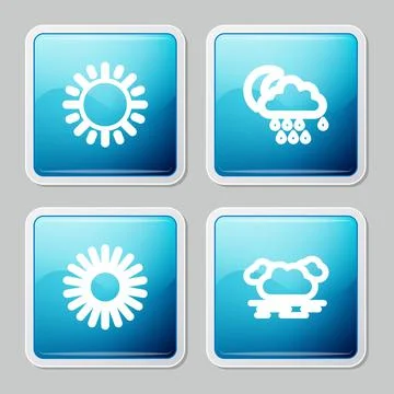 Set line Sun, Cloud with rain and moon,  and  icon. Vector 스톡 일러스트
