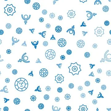 Set line Sun, Falling star and Symbol Pluto on seamless pattern. Vector Illustrazione stock