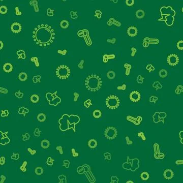 Set line Sun, Storm and Meteorology thermometer on seamless pattern. Vector Stock Illustration