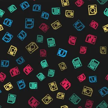 Set line SVG file document, PNG, GIF and PDF on seamless pattern. Vector 스톡 일러스트