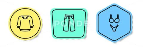 Denim Jeans Different Colors Set. Vector Stock Vector by