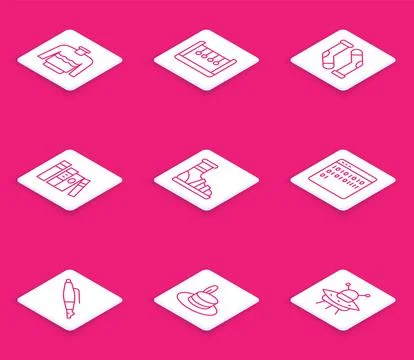 Set line Sweater, Pendulum, Socks, Book, Slippers with socks, Binary code Stock Illustration