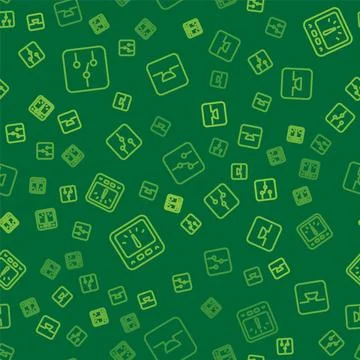 Set line Switch in electronic circuit, Ampere meter, multimeter and Buzzer on Illustrazione stock