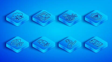 Set line System bug on a cloud, Create account screen, Cyber security, Lock i Stockillustratie