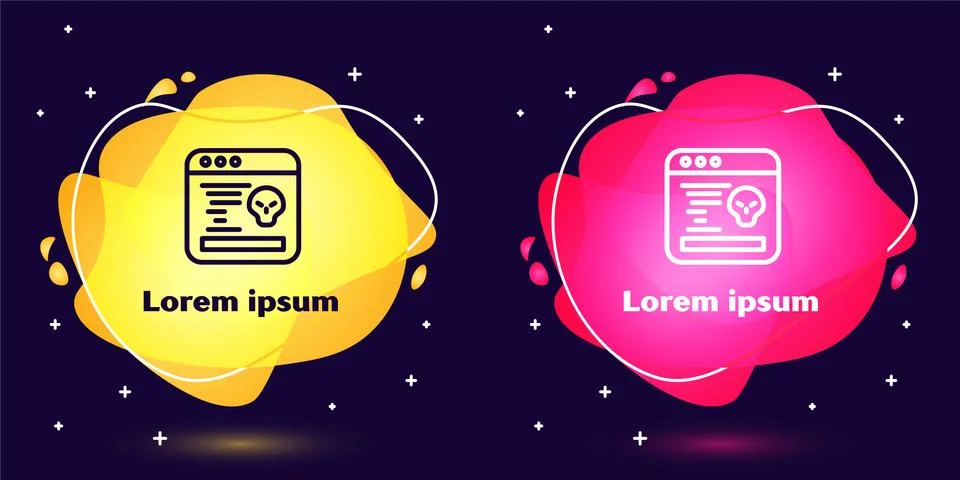 Set line System bug concept icon isolated on blue background. Code bug concept Stock Illustration