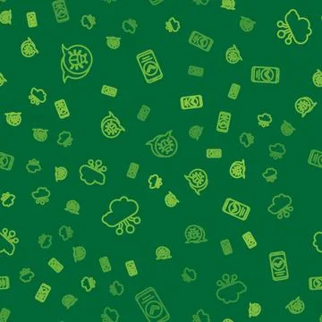 Set line System bug, Internet of things and Smartphone on seamless pattern... イラスト素材