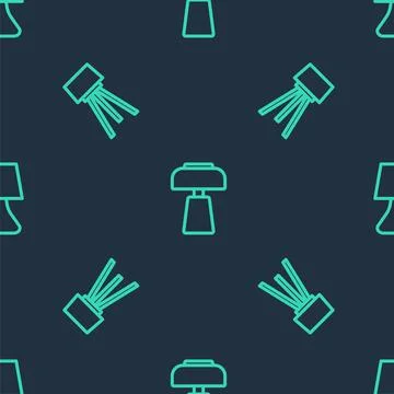 Set line Table lamp, Floor and on seamless pattern. Vector 스톡 일러스트