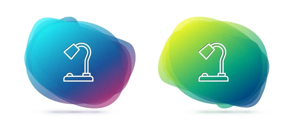Set line Table lamp icon isolated on white background. Abstract banner with Stock Illustration