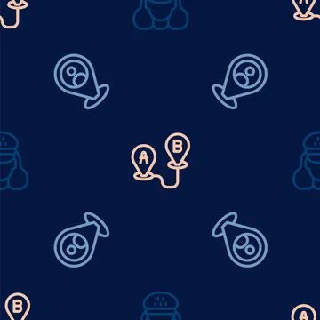 Set line Taxi driver, client and Route location on seamless pattern. Vector Stock Illustration