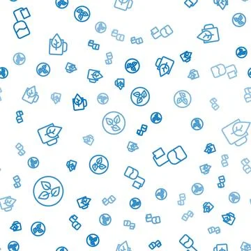 Set line Tea leaf, bag and Cup of tea with on seamless pattern. Vector 스톡 일러스트